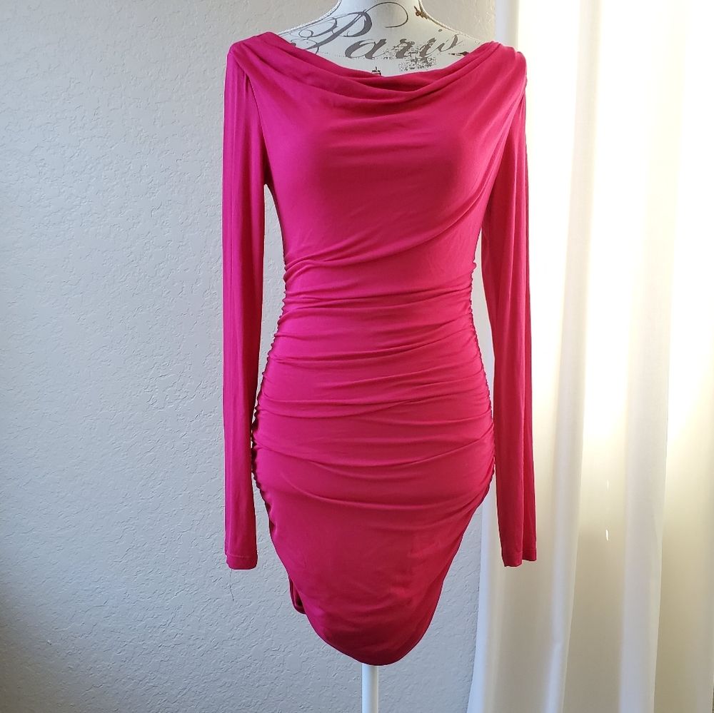 Fuchsia Pink Bodycon Dress